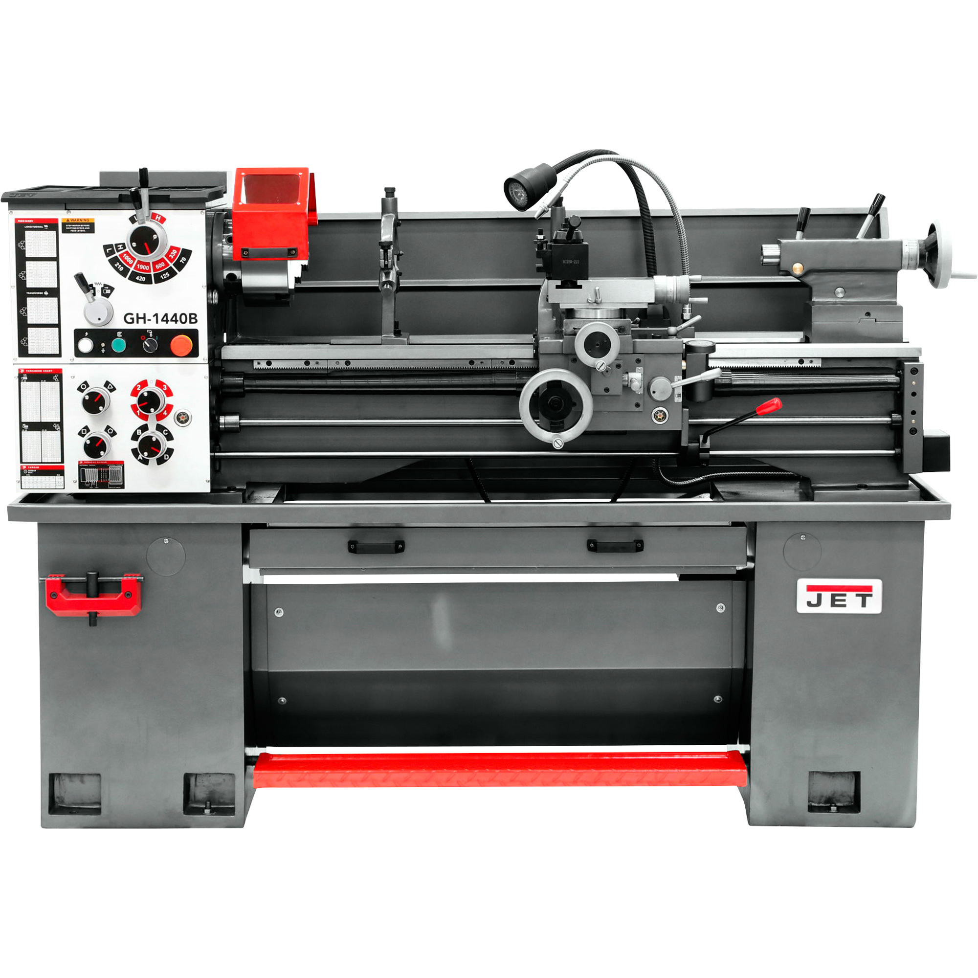 JET Geared-Head Bench Lathe with Taper Attachment, 14in. x 40in., Model# GH-1440B/323442